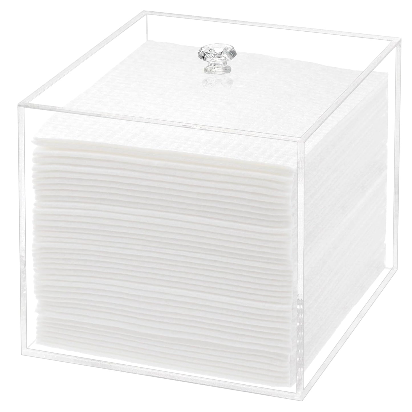 Disposable Face Towel Holder Facial Towelettes Container Box Acrylic, Clear