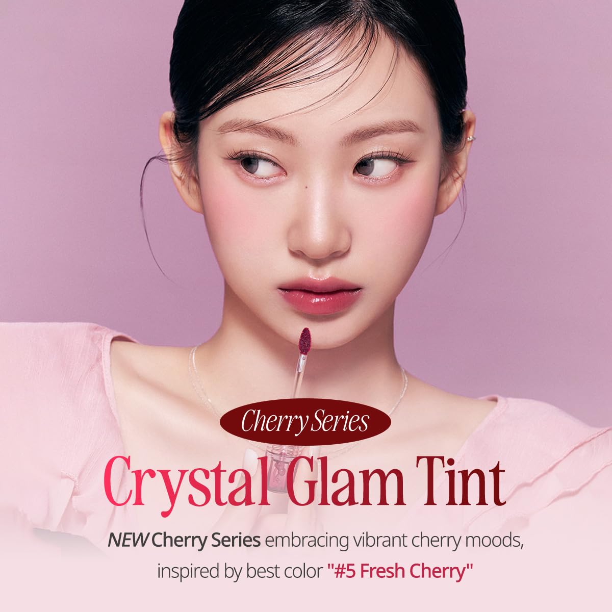 CLIO Crystal Glam Tint, Glossy Lip Tint with Glass-Like Shine, Lightweight Buildable Lip Stain, Long-Lasting Pigmented Color, Non-Sticky, Korean Lip Tint, Safe for Sensitive Lips (26 MAUVE CHERRY)