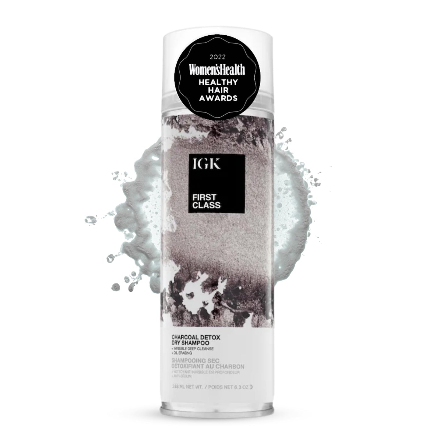 IGK First Class Charcoal Detox Dry Shampoo for Oily Hair + Scalp, 6.3 Oz