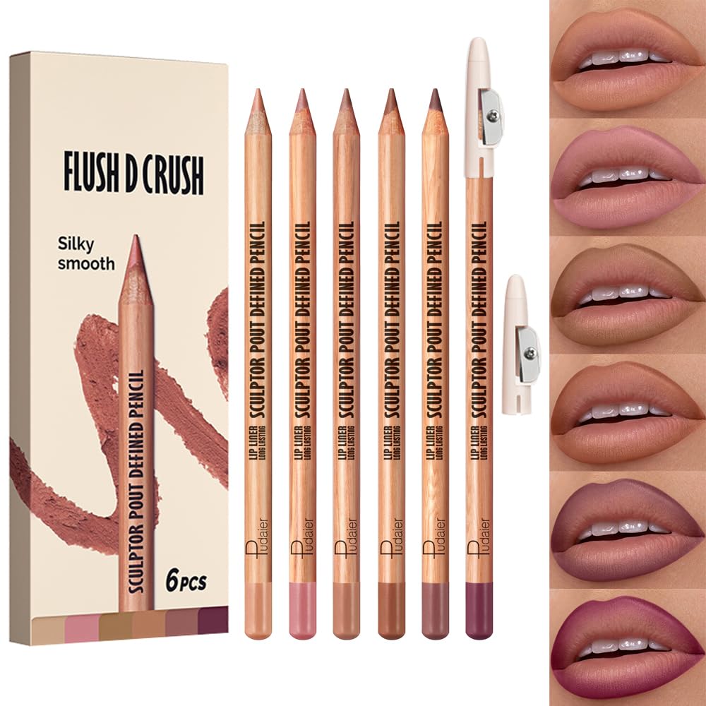 Classic Matte Finish Lip Liner Set - 12 High Pigmented Waterproof Shades for Women | Define & Sculpt Lips