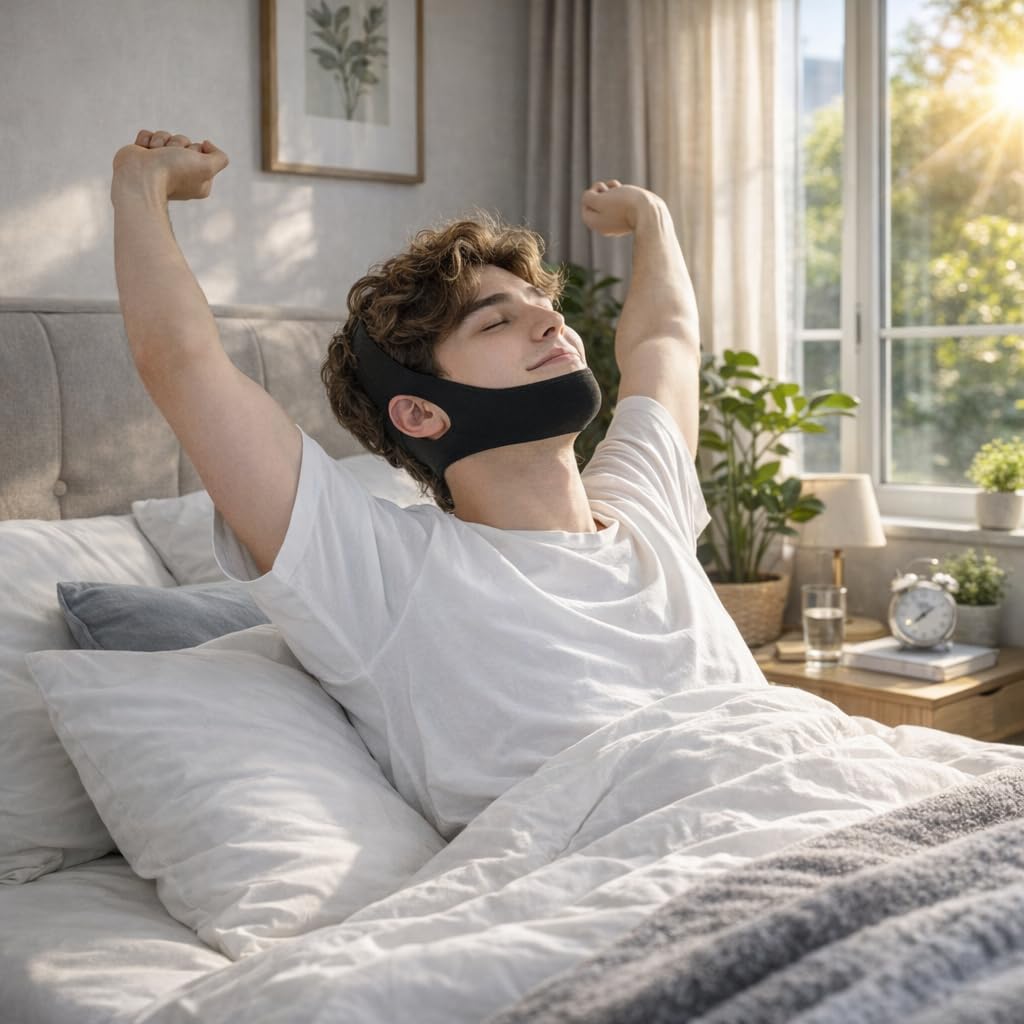 Anti Snoring Chin Strap, Chin Strap for Sleeping, Premium Airflow Jaw Strap, Stop Snoring Chin Strap, Snoring Solution for Men and Women, Breathable Chin Strap, Snoring Chin Strap (Pink)