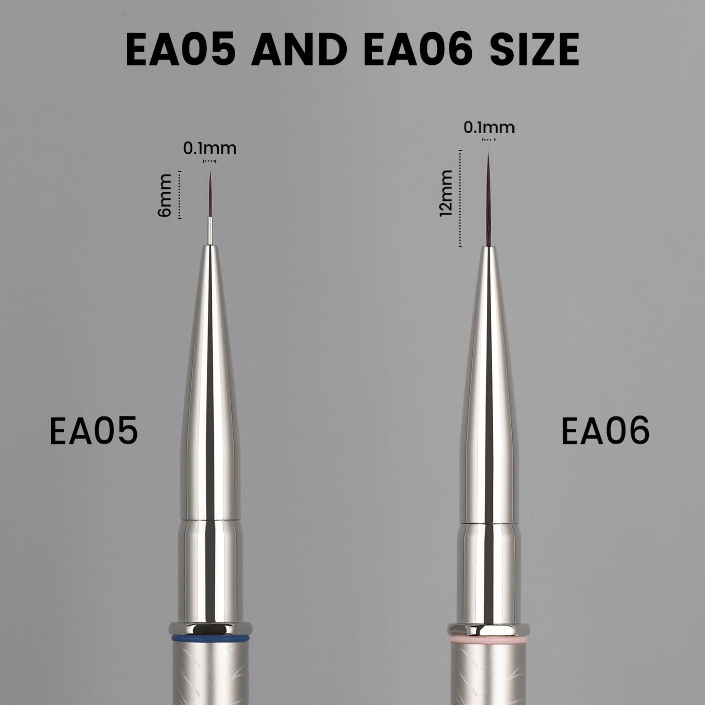 EliteAlly Nail Art Brushes - 12mm Slim Liner Brush for Professional Nail Art Design | Perfect for Manicure Painting