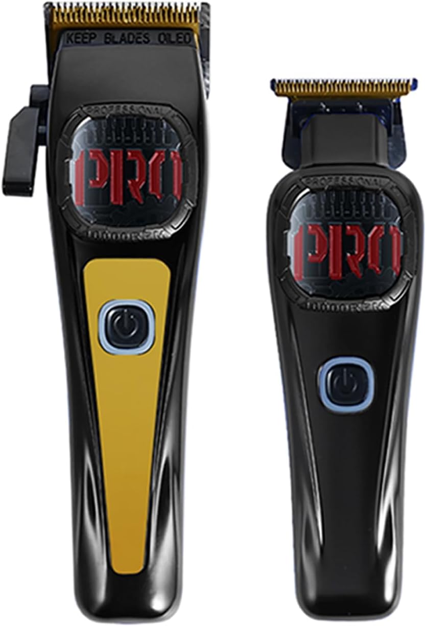 Professional Hair Clippers for Men - Cordless Barber Clippers & Zero-Gapped Trimmer Set | High-Performance Motor, Blue Titanium Blades