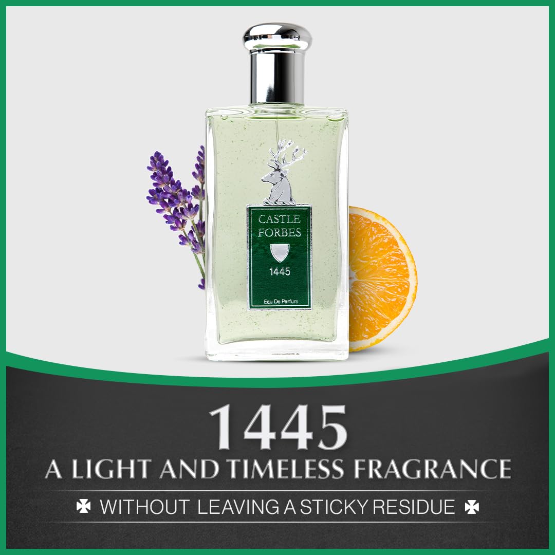 Castle Forbes 1445 Fragrance for Men, 100ml | Light & Timeless Cologne Scent w/Essential Oils | Distinctly British, Paraben-Free, Cruelty-Free, Sophisticated Grooming Essentials