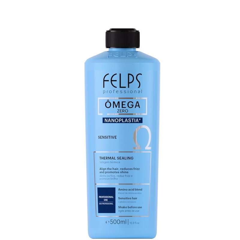 Felps Professional Omega Sensitive Nanoplasty - Formaldehyde-Free Brazilian Keratin Hair Treatment | 500ml/16.90oz