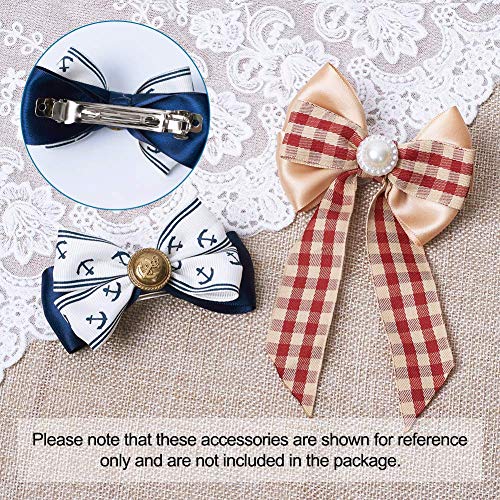 FASHEWELRY 100Pcs French Barrette Hair Clips - 4 Sizes, Platinum, DIY Hair Accessories