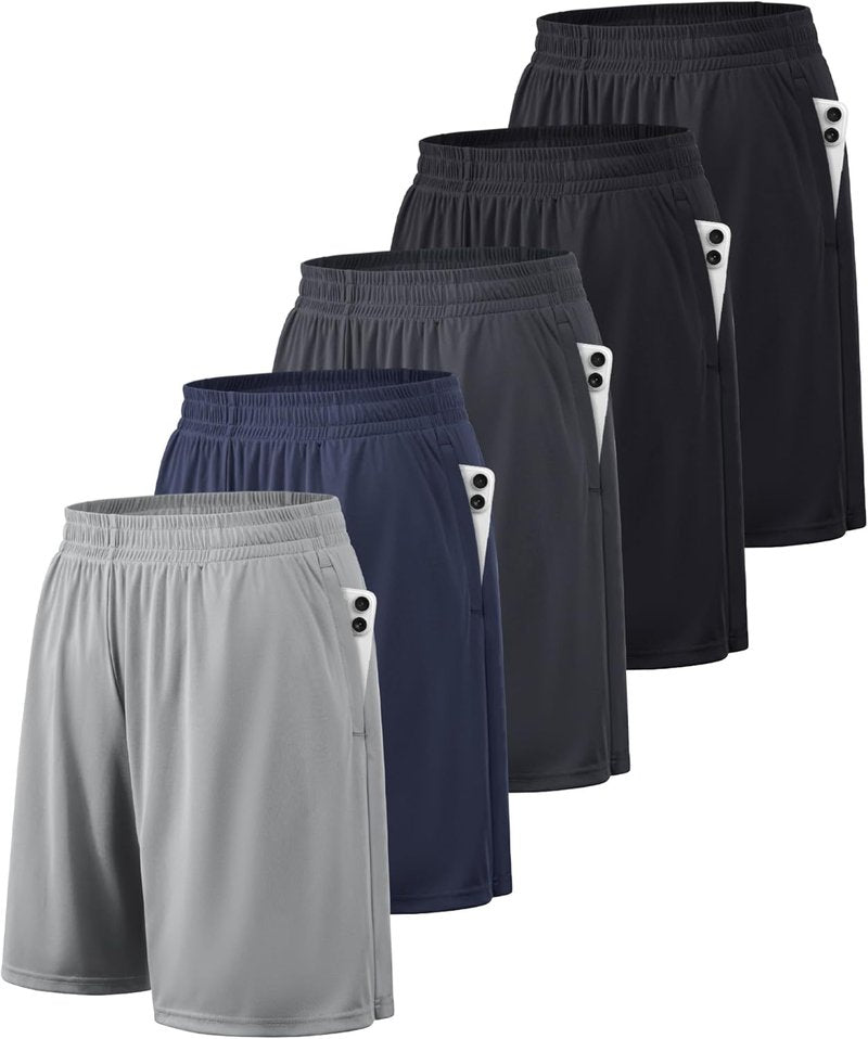 Men's Athletic Shorts - Quick Dry Activewear with Pockets & Elastic Waistband | Comfortable Fit