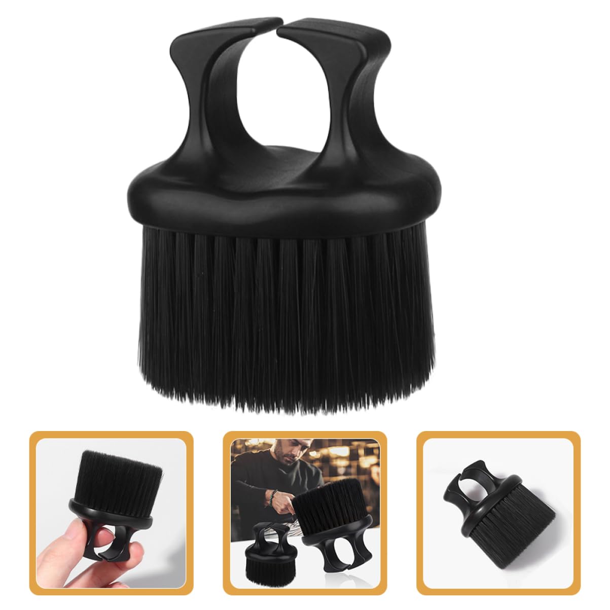 MUSISALY 2 Pcs Beard Grooming Brushes for Men Retro Knuckle Barber Brush Set with Nylon Bristles for Hair Styling and Razor Cleaning