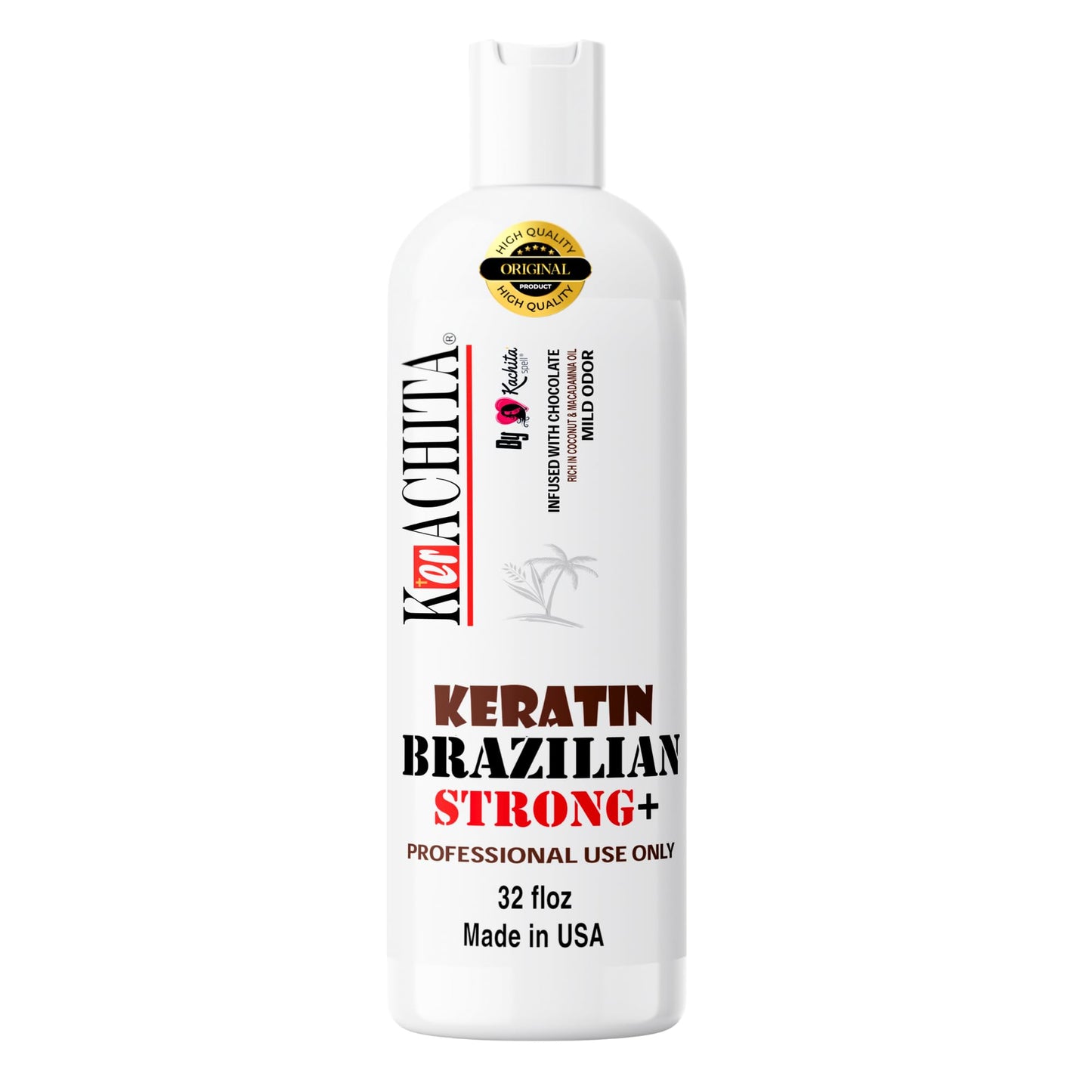 KERACHITA Brazilian Keratin Chocolate Extra Strong, Intensive Keratin Hair Treatment Straightening & Smoothing for Coarse Hair, Professional & Home Use, 32 fl oz
