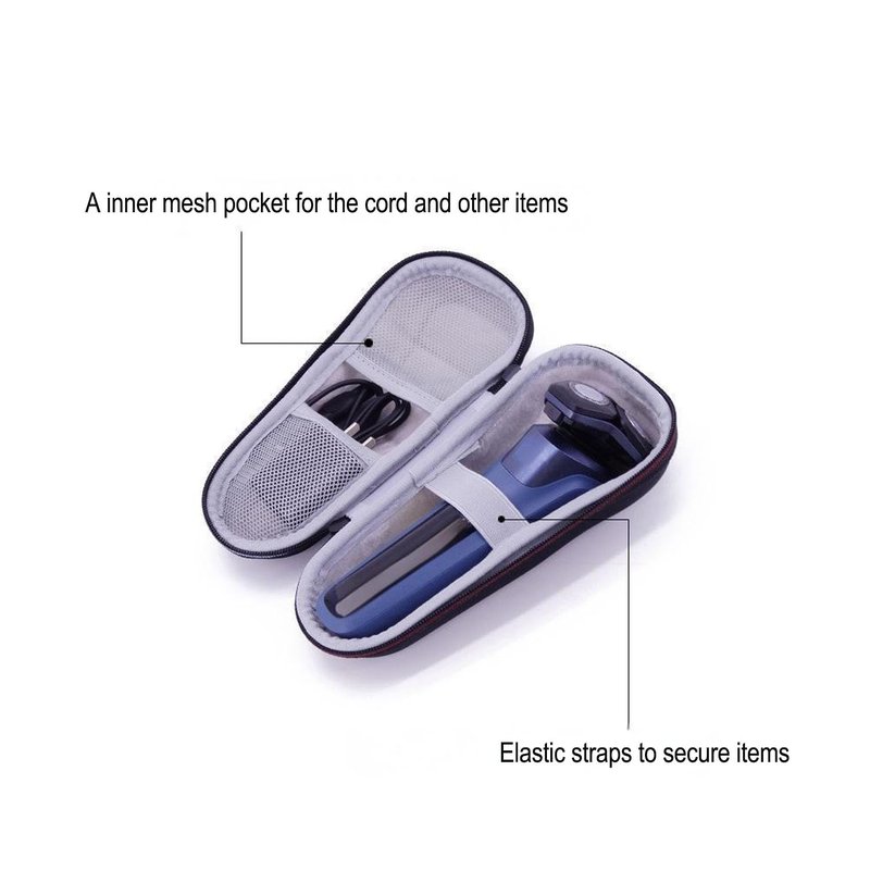 Hard Shell Razor Travel Case for Men's Electric Shavers Compatible with Norelco 2400 Series, 7000 Series 7200, 5000 Series 5400 S5880 5500 EVA Rotary Shaver Protective Cover Holder Storage Bag Pouch