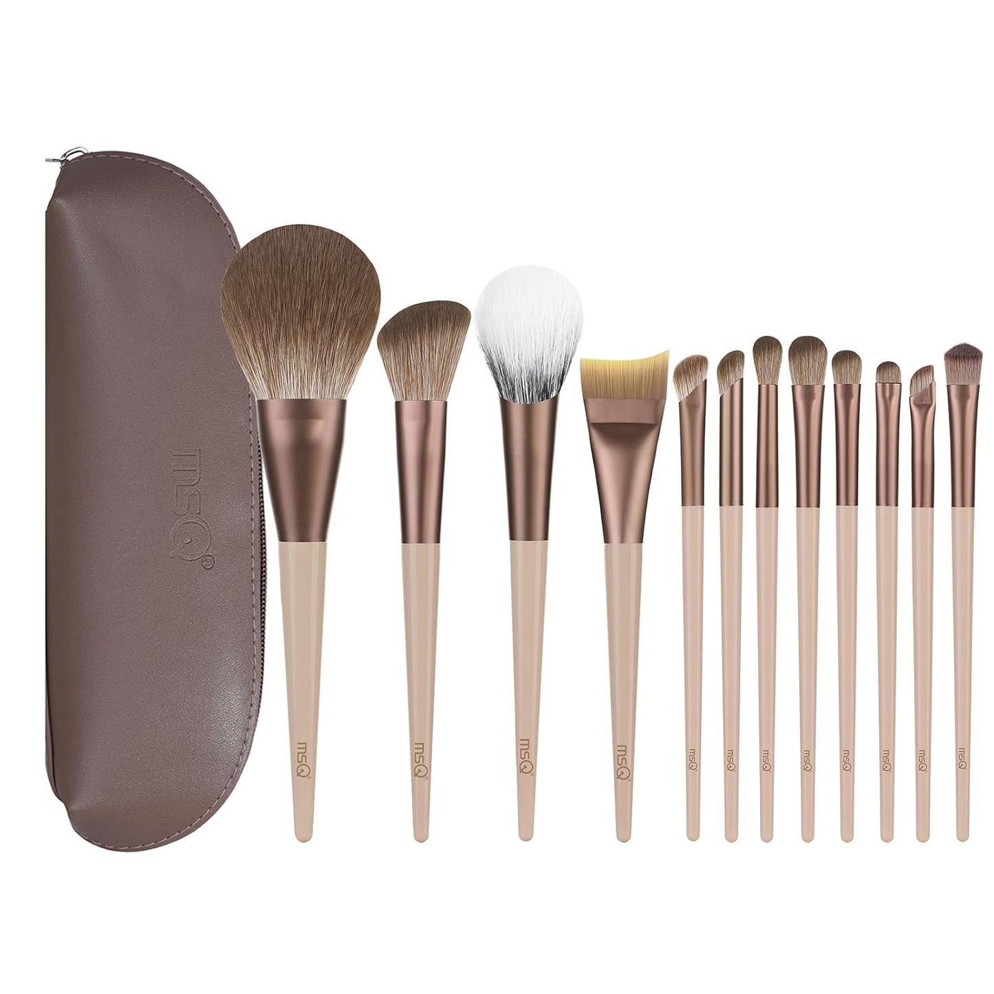 Makeup Brushes Set - 12 Premium Synthetic Hair Brushes for Foundation, Concealer, Blending, Contouring & More | Includes Carry Bag
