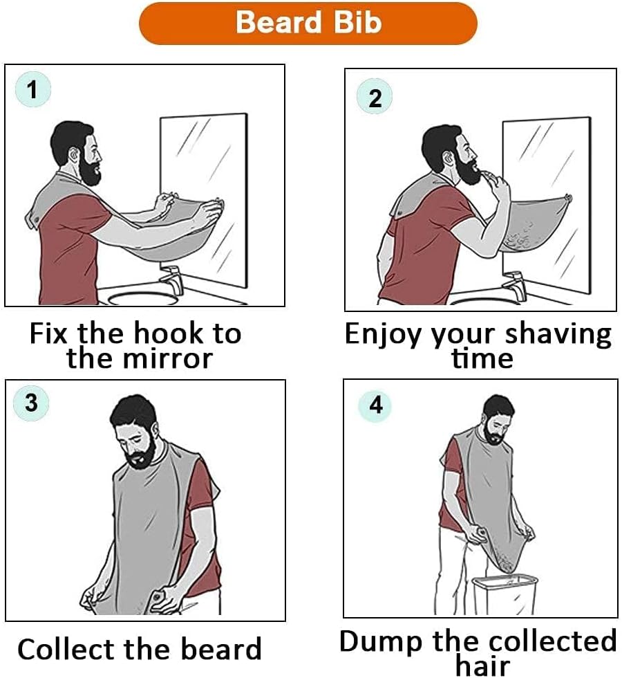 Beard Trimming Hair Catcher Apron - Adjustable Waterproof Bib for Easy Grooming | Perfect Gift for Men & Dads