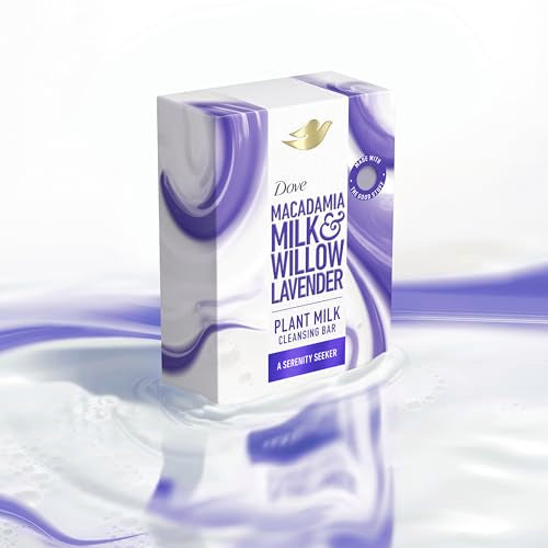 Dove Plant Milk Cleansing Bar Soap - Macadamia & Lavender, 4 Count