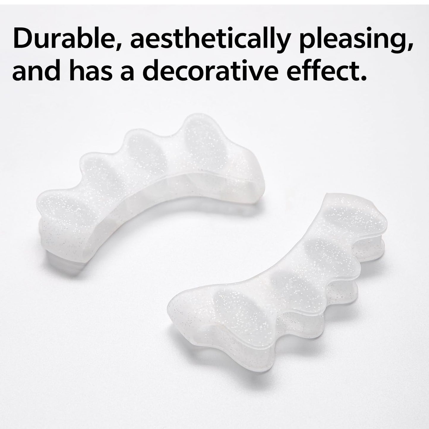 Silicone Toe Separators - Gel Spacers for Bunions & Overlapping Toes | 2 Pcs, Reusable, Flexible (Transparent)