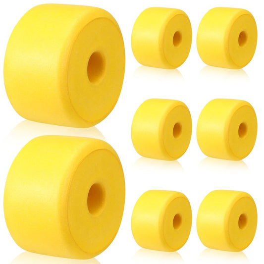 Konohan 8 Pcs Deep Water Fishing Float 3.3 x 2.2 Inch Marker Buoys Rope Floats Marine Fishing for Trail Markers Kayak Crabbing Trail Dock Swim Pool(Yellow)