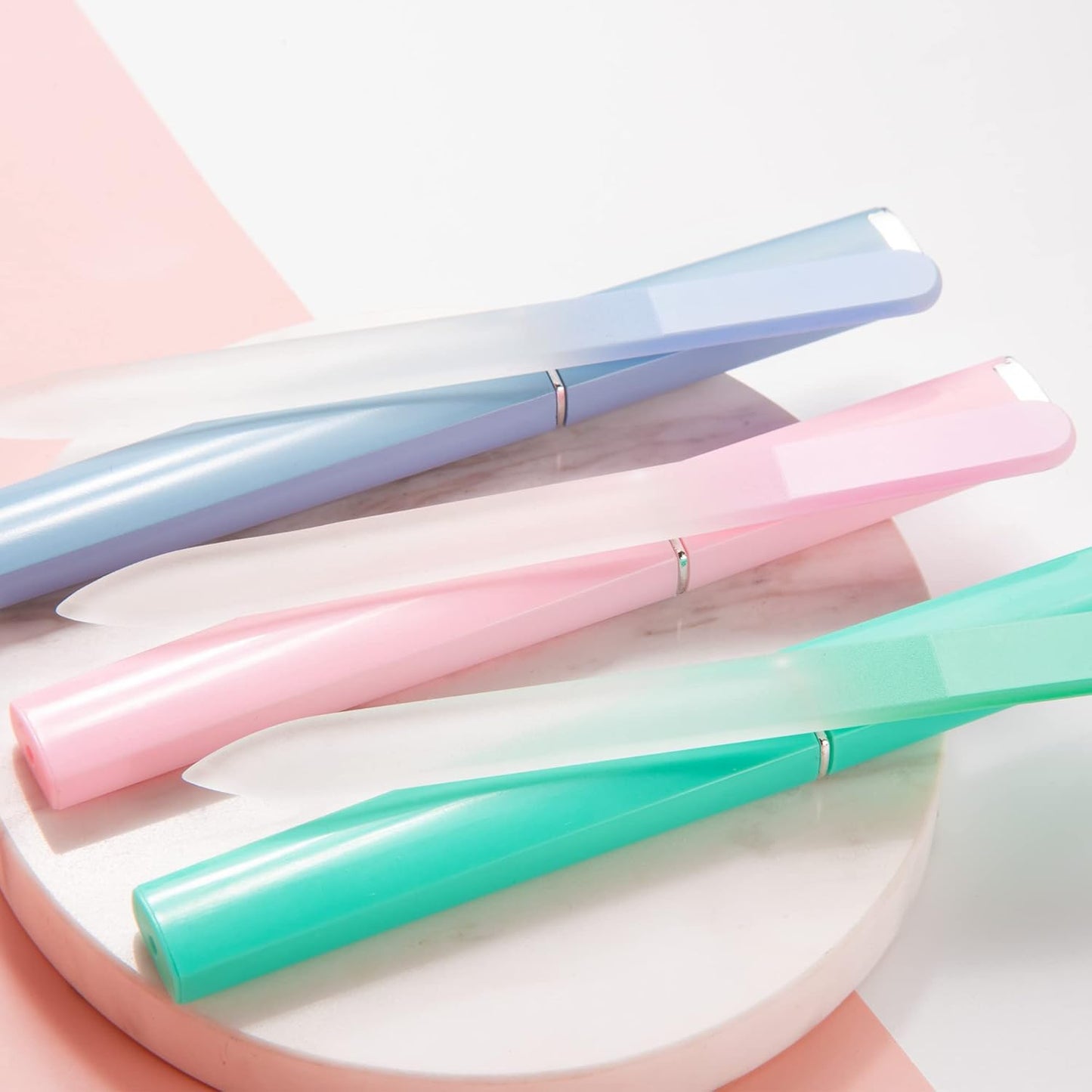 Glass Nail File 3-Pack - Professional Crystal Fingernail Files with Case | Unique Christmas Gifts for Women