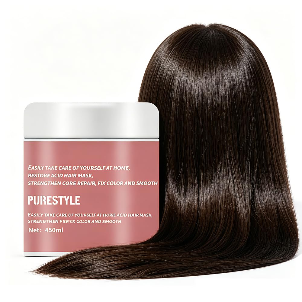 PureStyle 15.2 fl oz (450ml) Deep Conditioning Hair Mask - Intensive Hydrating Nourishing Strengthening for Dry Frizzy Damaged Hair, Frizz Control & Shine Boost, All Hair Types Professional Treatment