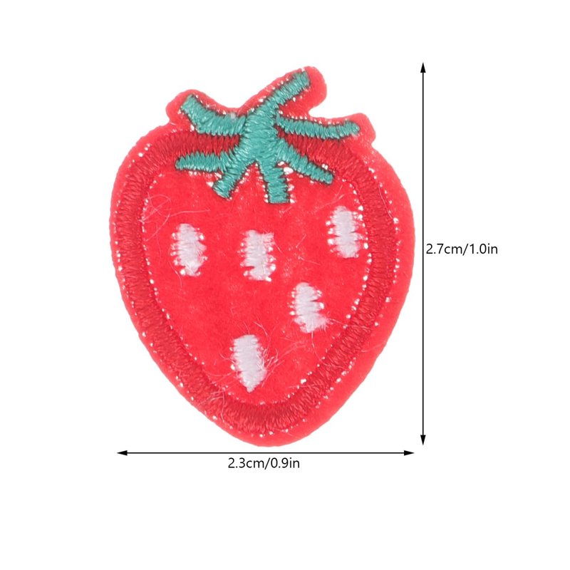 Ciieeo 60 pcs Sewing Embroidered Decoration Strawberry Iron Hats Iron-on Jeans Re Sew Applique Clothing T-Shirts Clothes Decor Back Accessories Ironing Patch Appliques for Replacement
