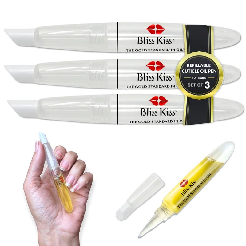 Simply Pure Cuticle Oil Dropper - Refillable Squeeze Pen 3-Pack | Fragrance-Free