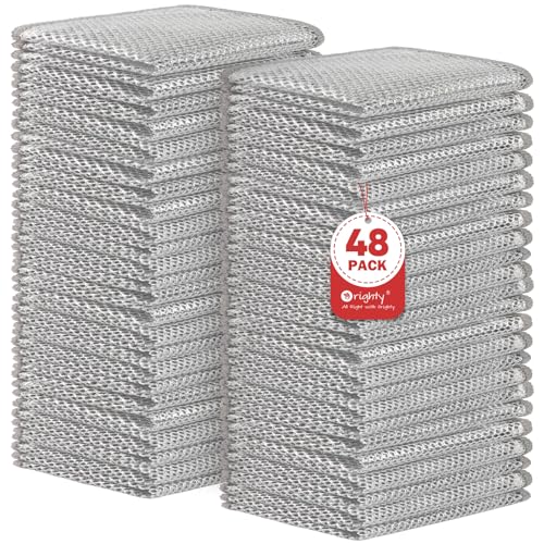 Orighty Non-Scratch Wire Dish Cloths - 48 Pack, 7"x8" Kitchen Cleaning Rags