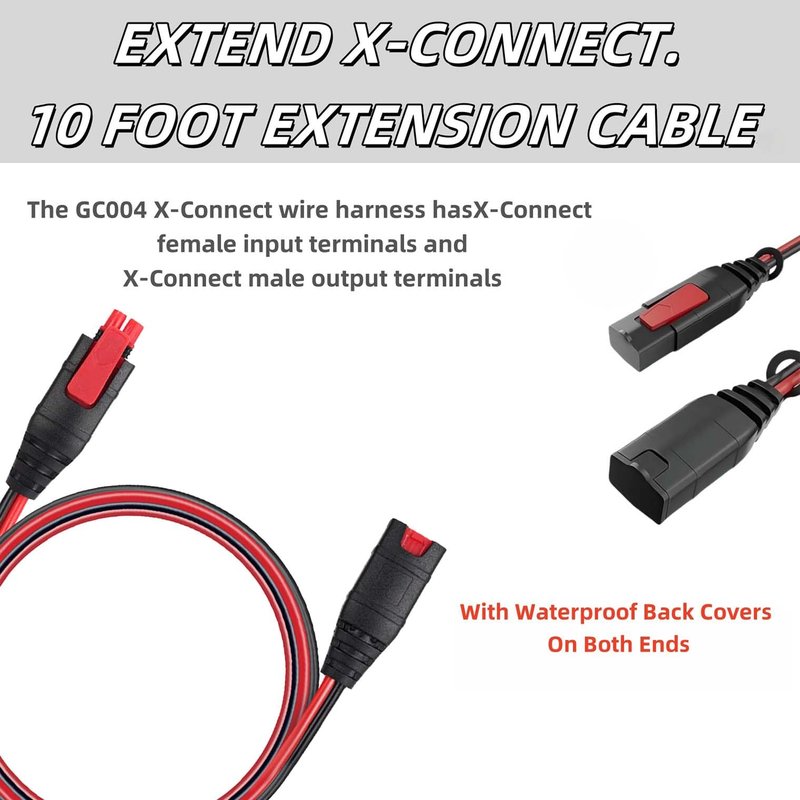 10-Feet GC004 X-Connect Compatible with NOCO Charger Accessories, Extension Wire Accessory for Genius Smart Battery Chargers Cable