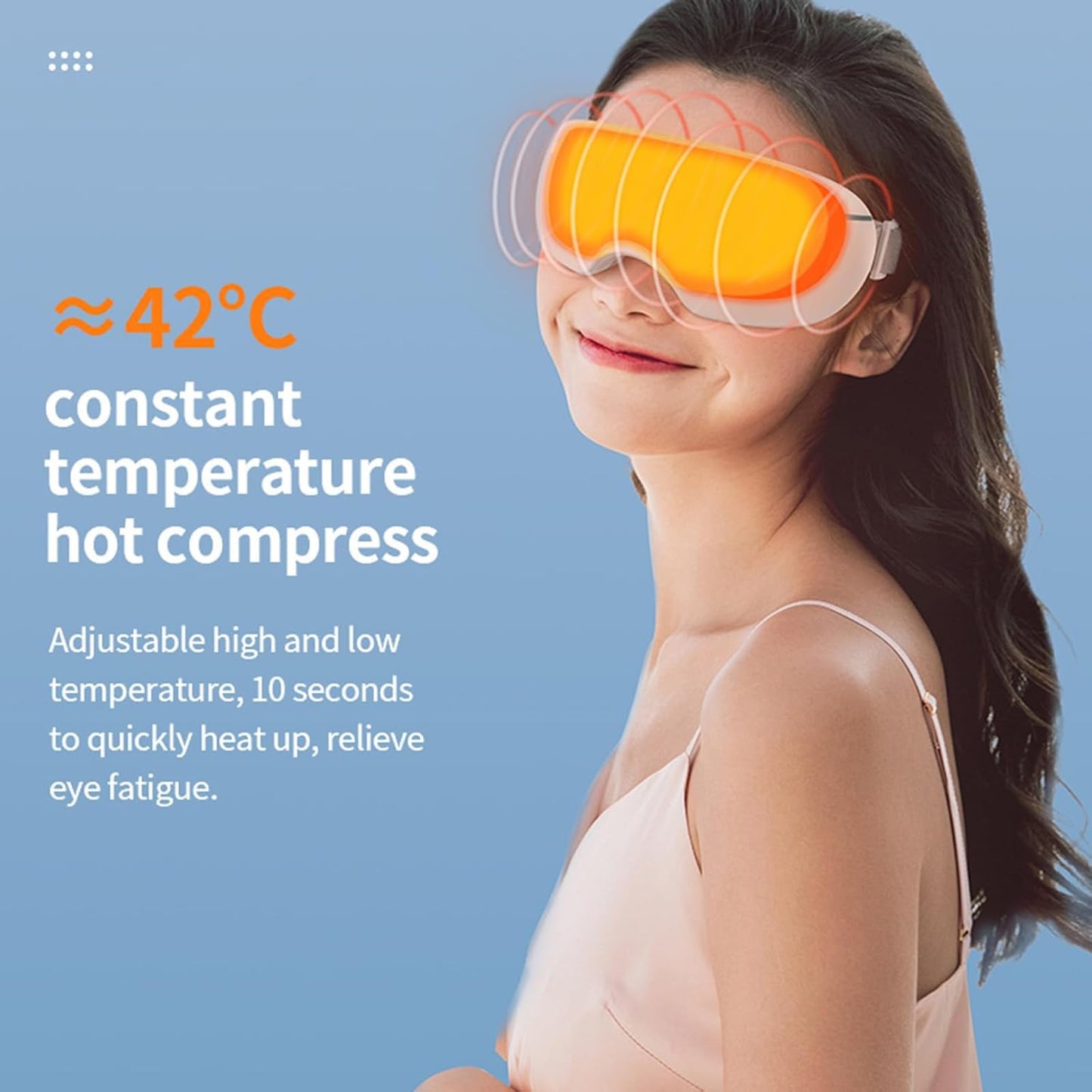 Heated Steam Eye Mask | Electric Eye Massager with Warm Compress & Cooling Mist - Portable Sleep Aid for Dry Eyes