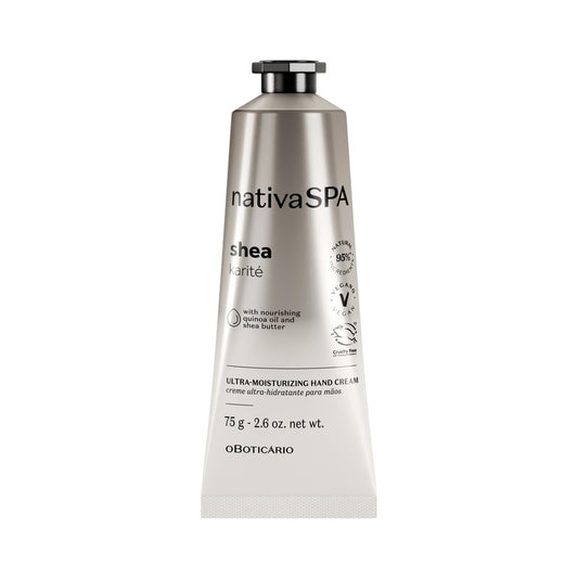 Nativa SPA by O Boticário, Shea Ultra-Moisturizing Hand Cream, Deeply Nourishing Formula with Shea Butter & Quinoa Oil, 2.6 Ounce