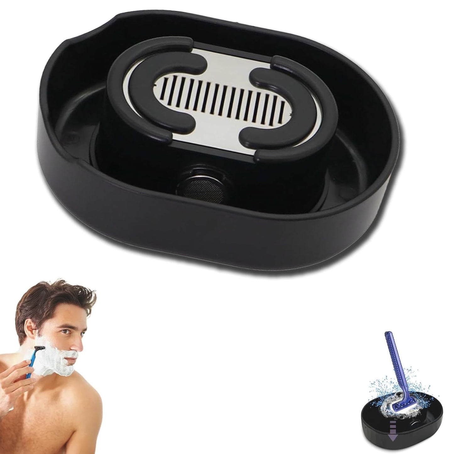 Men's Shaving Razor Rinser Cleaner,Portable Razor Rinser for Shave,Applies to Most Hand Shavers,Quick Cleaning,Say Goodbye to Clogged Razors and Dirty Sinks (1Pcs) (black)