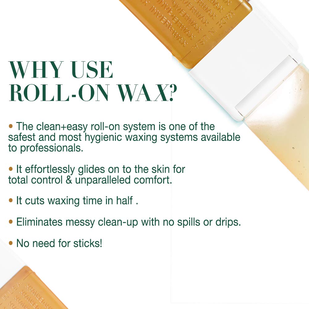 Clean + Easy Large Sensitive Roll On Wax Refill – Large Wax Refill for Cartridges, Quick & Easy Hair Removal, 12 Pack