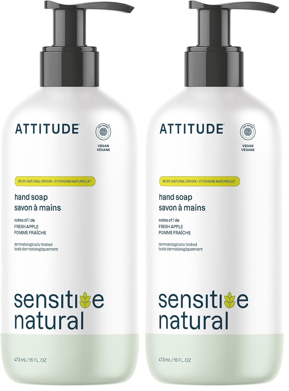 ATTITUDE Moisturizing Hand Soap for Sensitive Skin - Oat & Argan Oil, Vegan, 16 Fl Oz