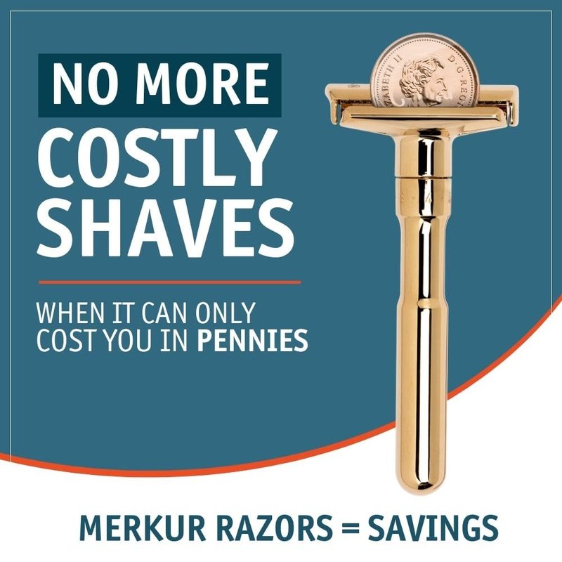 MERKUR FUTUR 702 Adjustable Double Edge Safety Razor - Bright Gold, Adjustable Razor With Dial, Made in Germany, Plastic-Free, Snap-On Cap Design, Straight Bar