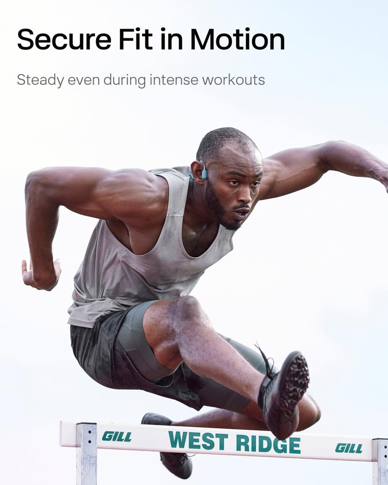 SHOKZ OpenRun Pro-Bone Conduction Headphones, Open-Ear Bluetooth Wireless Sport Headphones for Running and Workout, Sweat Resistant, Long Battery Life, Premium Deep Bass, Mic，with Hair Band, Blue