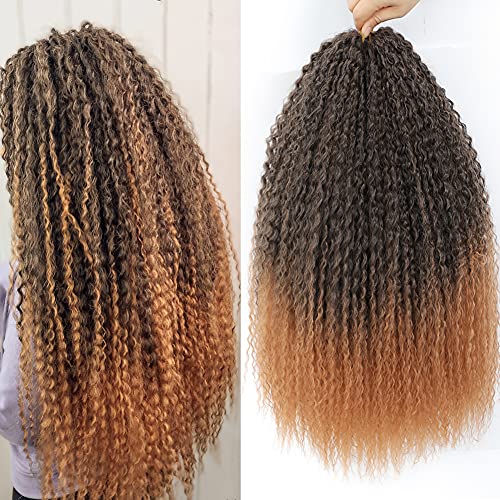 TATOUS 20 Inch Deep Twist Braiding Hair Extensions 3 Packs Afro Kinky Curly Crochet