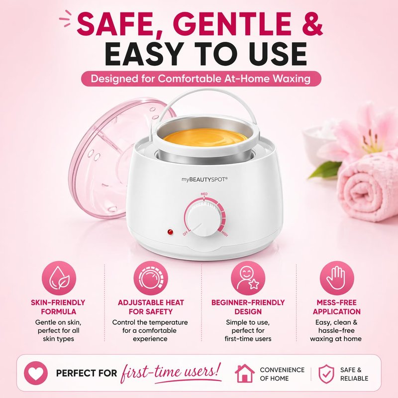 My Beauty Spot Wax Warmer for Hair Removal Kit - Electric Wax Machine for Women at Home - Full Body Bikini Brazilian - Includes Hard Wax Beads & Applicator Sticks