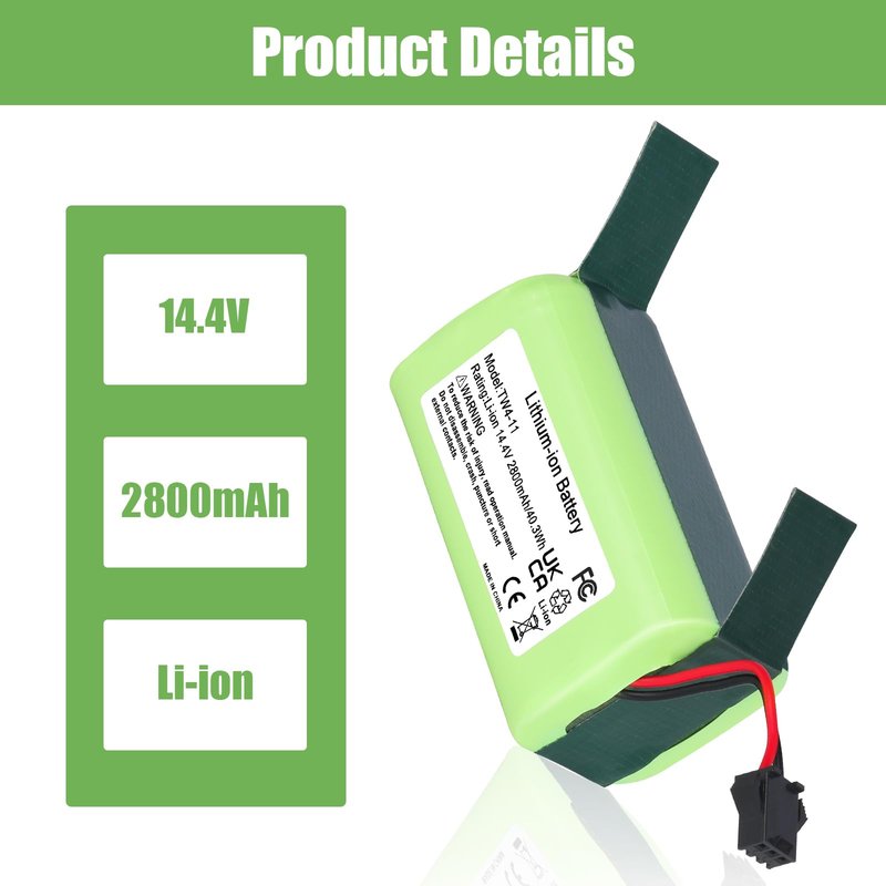 Leisuda 14.4V 11S Li-ion Battery Replacement for Eufy RoboVac 11, 11S, 30, 30C, 15C, 15T, 12, 35C, 15C MAX, G10 Hybrid, for Ecovacs Deebot N79S, 500, N79, DN622, Robot Vacuum Cleaner Battery