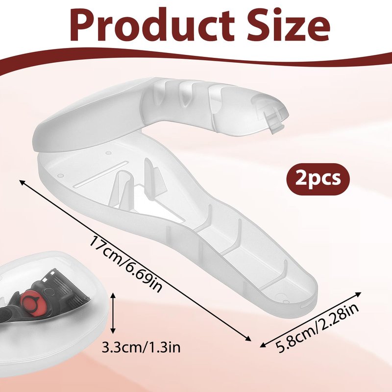 Tweruna 2 PCS Clear Razor Travel Case, Portable Transparent Manual Razor Cover, Universal Shaver Holder, PVC Material, Men's Travel Accessory