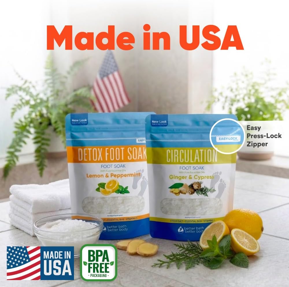Foot Soak Salts Bundle - DIY Spa Treatment for Discomfort & Dry Skin | 2 lbs Each, BPA-Free Easy Lock Pouch