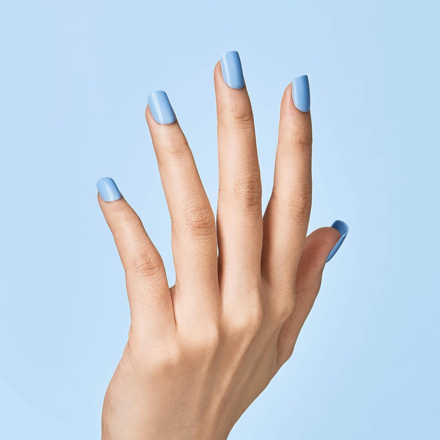 Impress No Glue Press-On Nails - Baby Why So Blue, Short Squoval Shape | 30 Nails, Prep Pad & Accessories