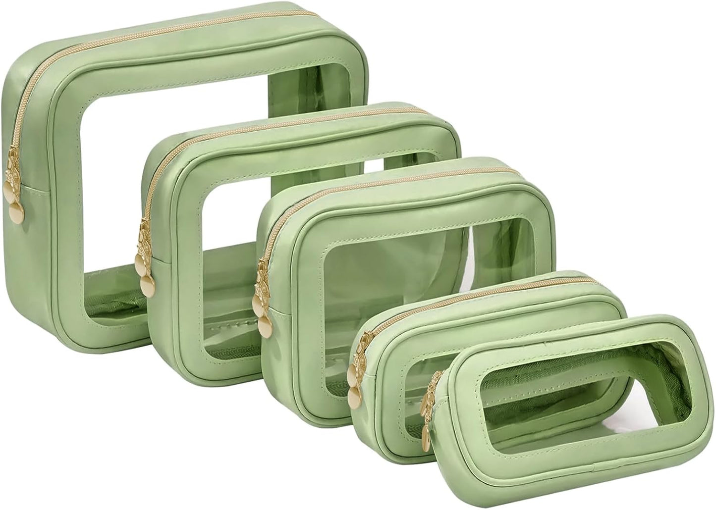Clear Diaper Bag Organizer Pouch Set - 5PCS Waterproof Zipper Bags | TSA Approved Travel Essentials for Women & Kids
