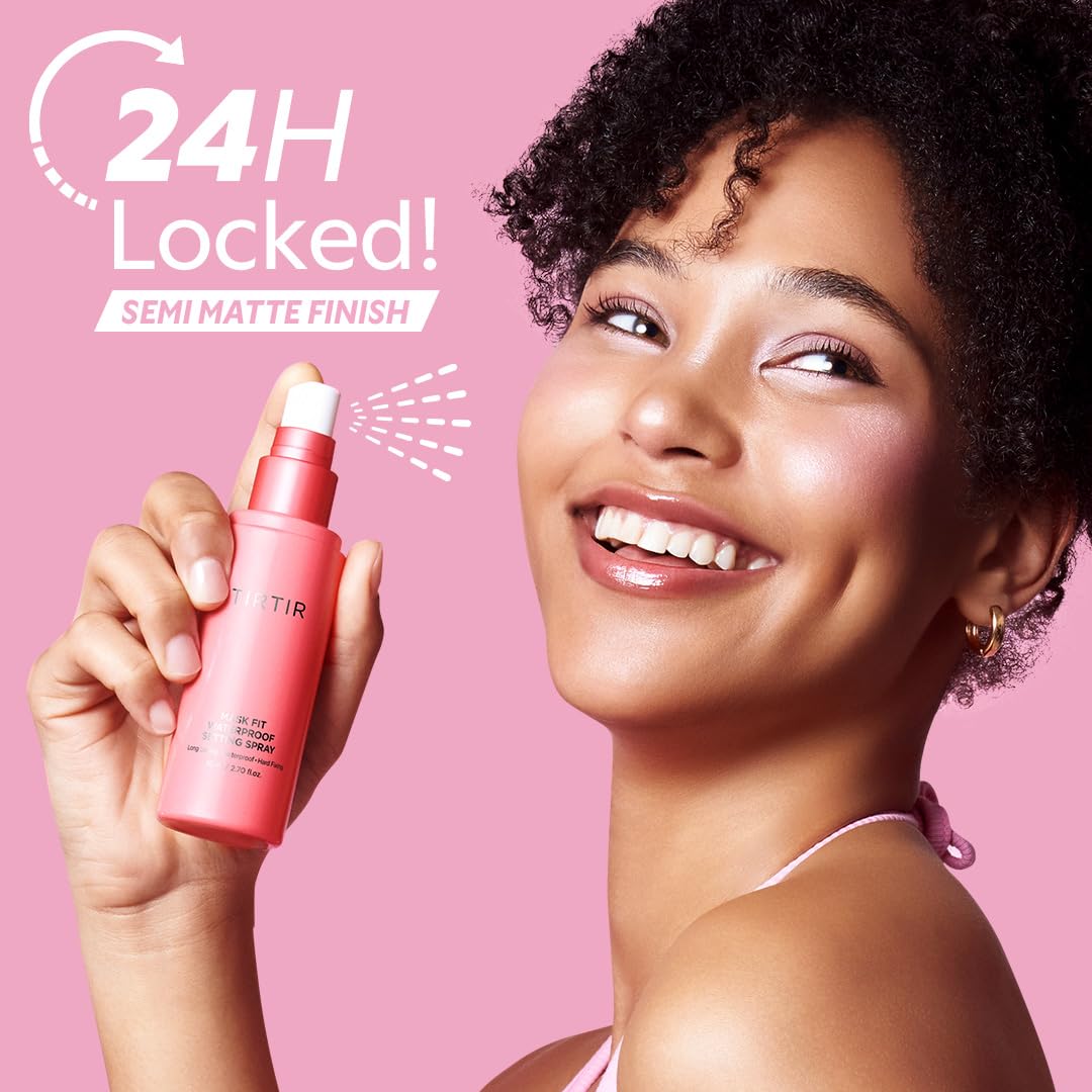 TIRTIR Waterproof Setting Spray - 24-Hour Long-Lasting Makeup Finisher | Ethanol-Free, Semi-Matte for Oily Skin