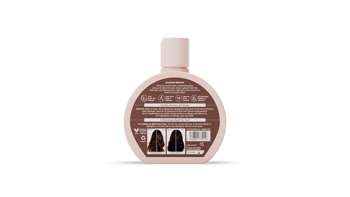 Supergloss Color Conditioning Hair Gloss - Hydrating Semi-Permanent Shine for Medium to Dark Brown Hair - 6.4 Fl Oz | Blazing Brown