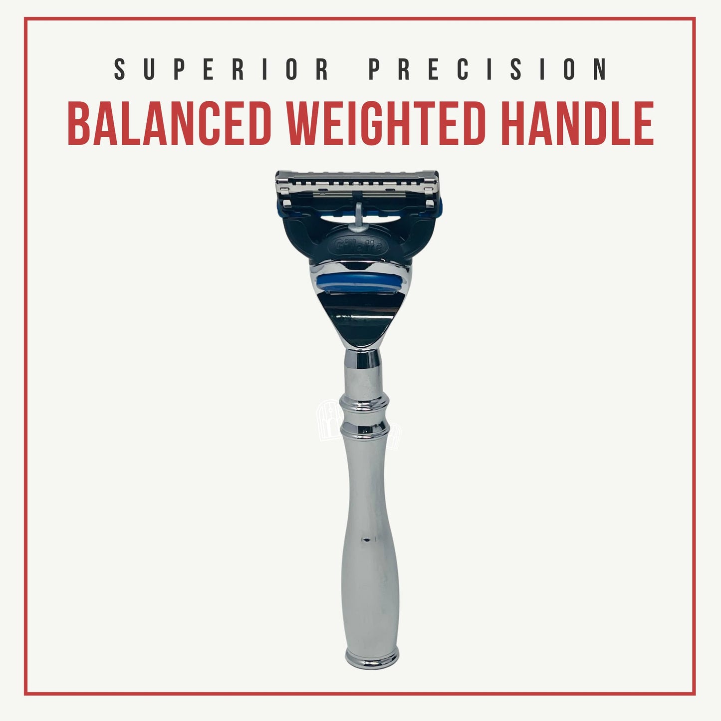 G.B.S 5 Blade Compatible Chrome Steel Shaving Razor – Weighted Handle for Maximum Control – Luxury Men's Razor for a Smooth, Close Shave – Compatible with Leading 5-Blade Cartridges