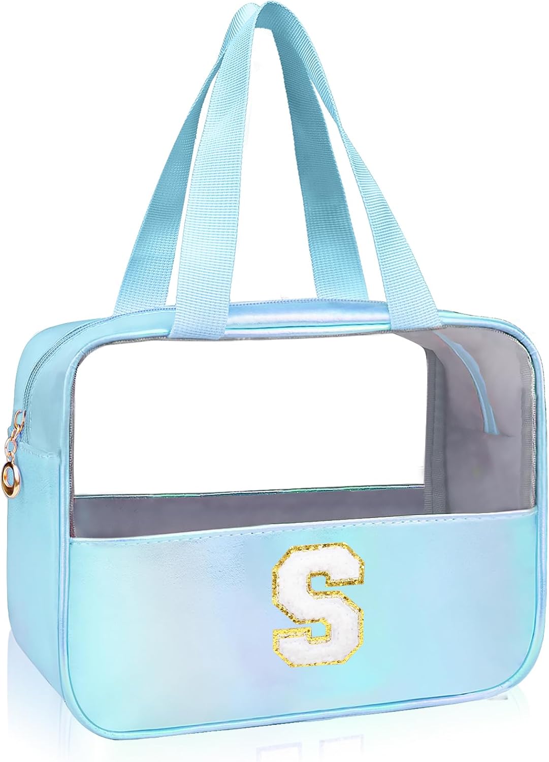 Personalized Pink Clear Makeup Bag - Large Cosmetic Organizer for Travel | Ideal Gift for Women & Girls