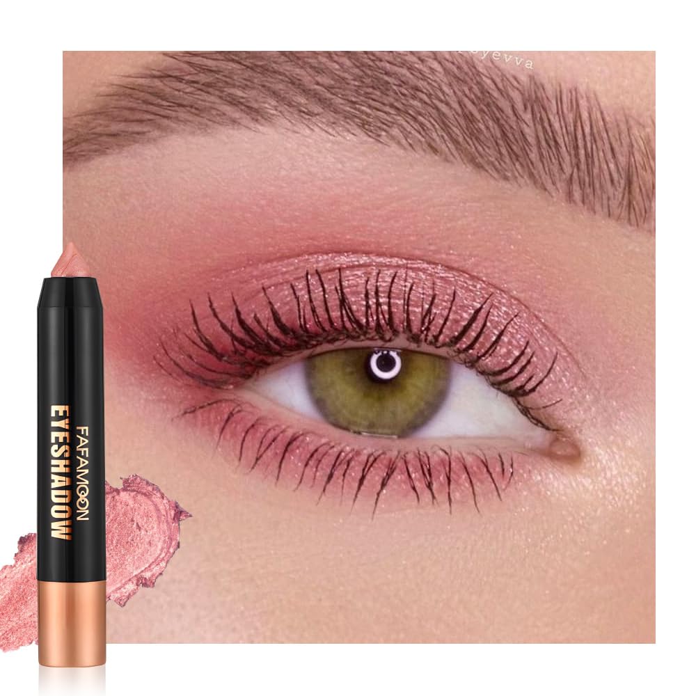 Monochrome Cream Glitter Eye Shadow Stick Palette - 2-in-1 Waterproof Eyeshadow & Eyeliner Pencil for Mature Women | Vegan & Cruelty-Free | 06 Shimmer Dark Brown