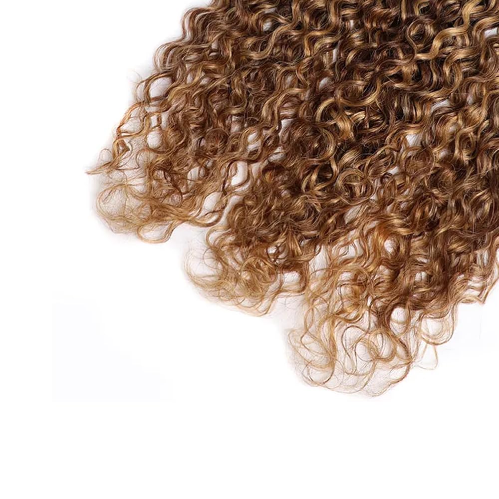 22 24 26 inch P427 Human Hair Bundles Ombre Highlight Bundle Water Wave Human Hair 3 Bundles #27 and #4 Wet and Wavy Bundle