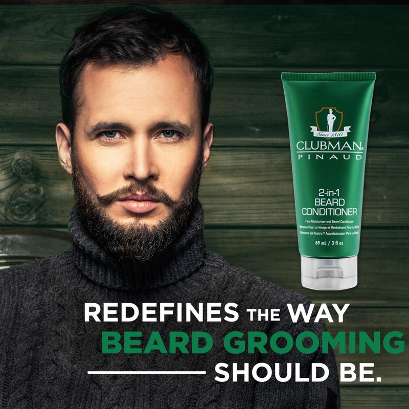 Clubman Pinaud 2-in-1 Beard Conditioner & Beard Moisturizer for Men – Hydrates Skin, Nourishes Beards, 3 oz x 2 Pack