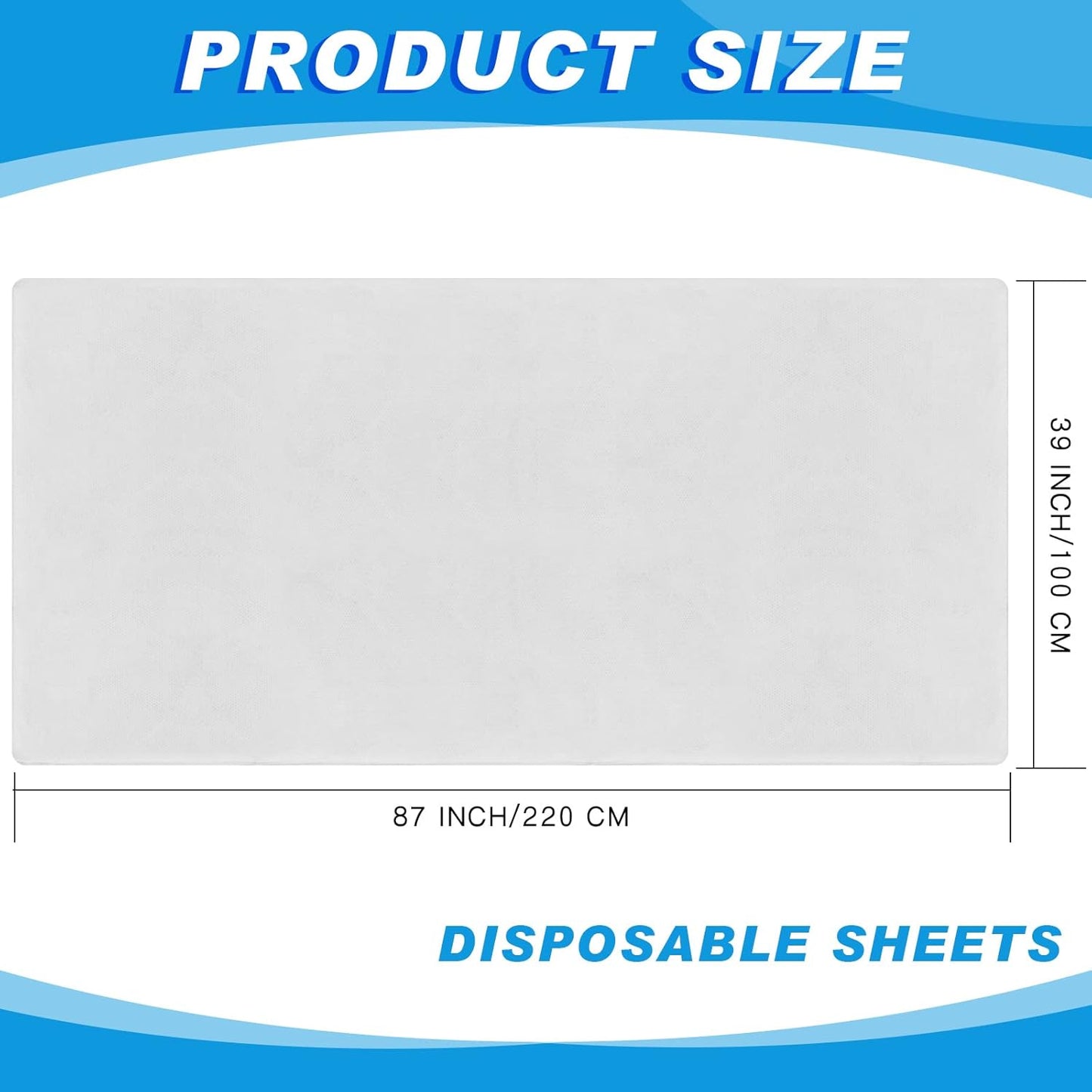 Disposable Fitted Sheets - 50 Pcs Waterproof Oilproof Massage Bed Covers | 39 x 87'' White