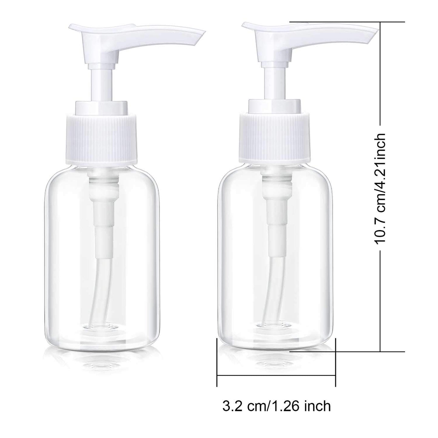 Transparent Travel Pump Bottles - 4 Mini Lotion Dispensers for Cleaning & Cosmetics | Clear Plastic Foamer Bottles
