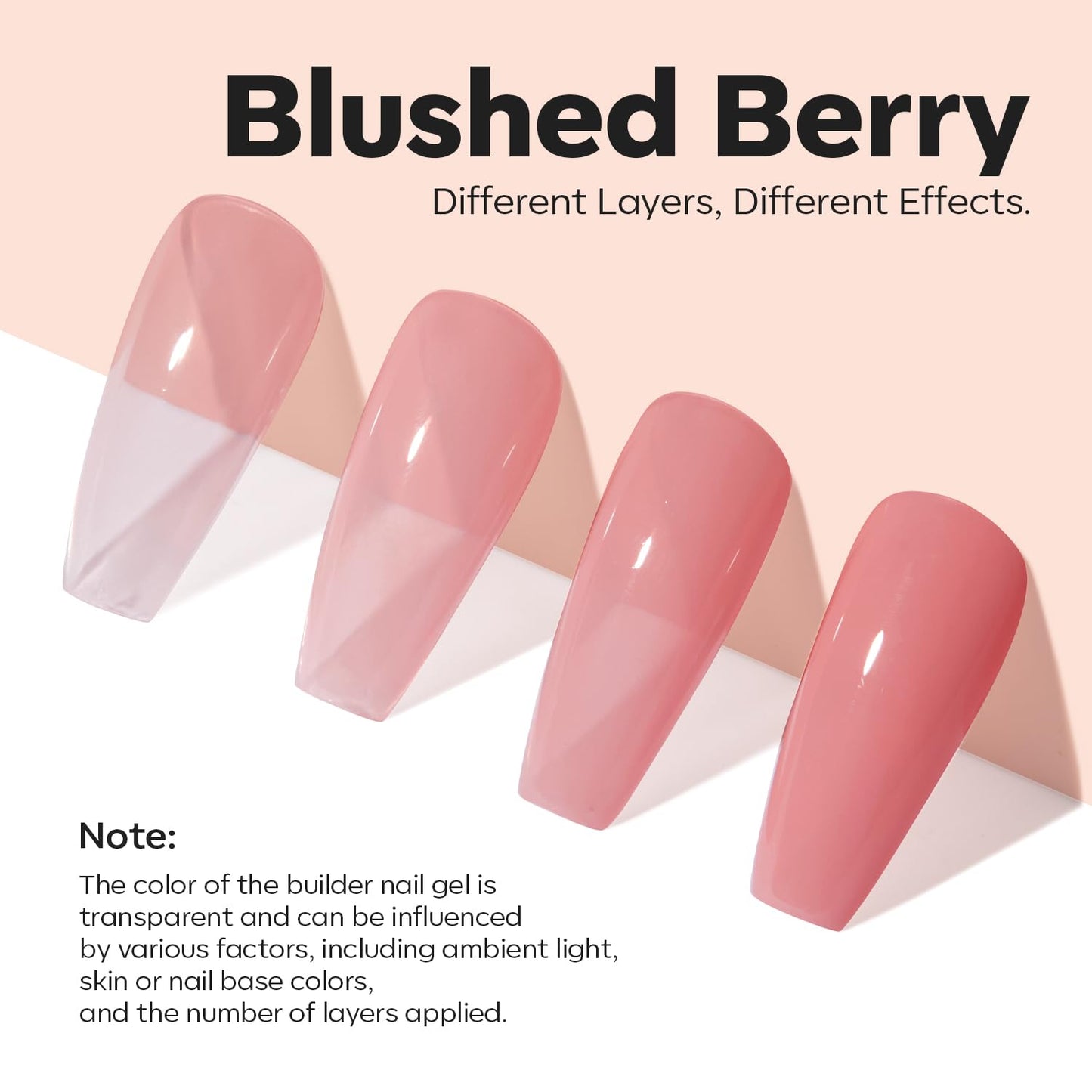 modelones Nail Strengthener and Growth Blushed Berry Nail Polish Quick Dry Nail Repair for Damaged Nails Strengthening Polish Natural Concealer Foundation Toenails & Nail Care Gifts for Women