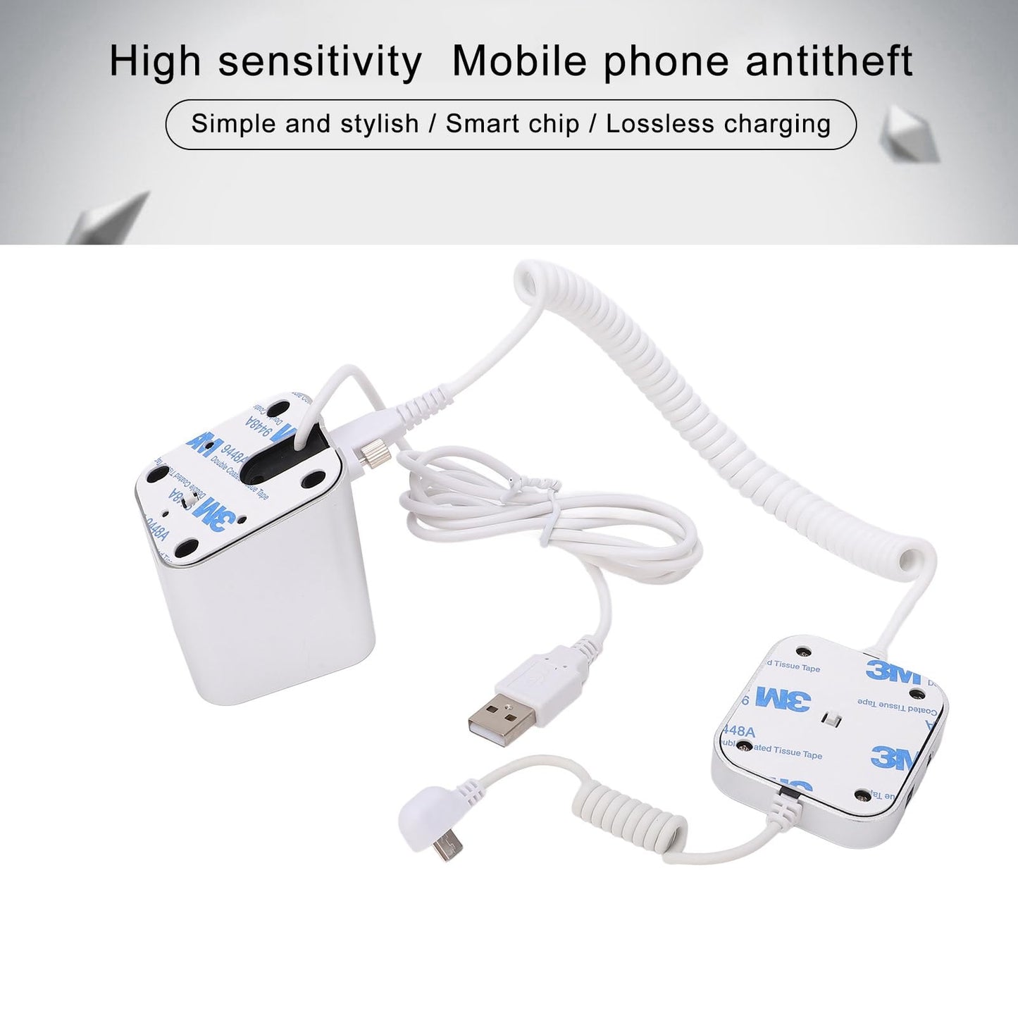 Display Stand, Anti Theft Cell Phone Display Stand, 95‑120dB Security Alarm, Fast Charging Infrared Remote Control Unlock for Exhibition(for Android Port, Without claw)